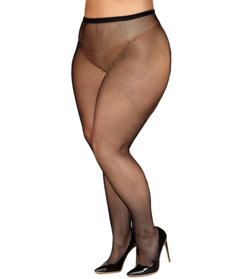 Collant résille grande taille fine maille noir - DG0542XBLK
